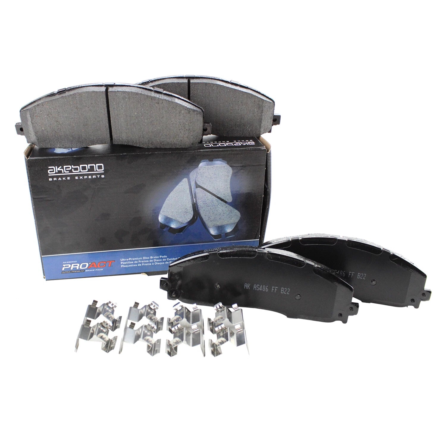 Set of 4 Akebono ProACT Front Ceramic Disc Brake Pads for Ford F-250 F-350 (2005–2023)