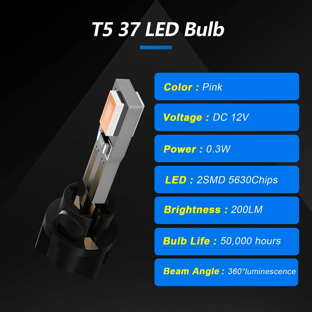 10X T5 74 5630-2SMD LED Speedometer Gauge Light for Universal