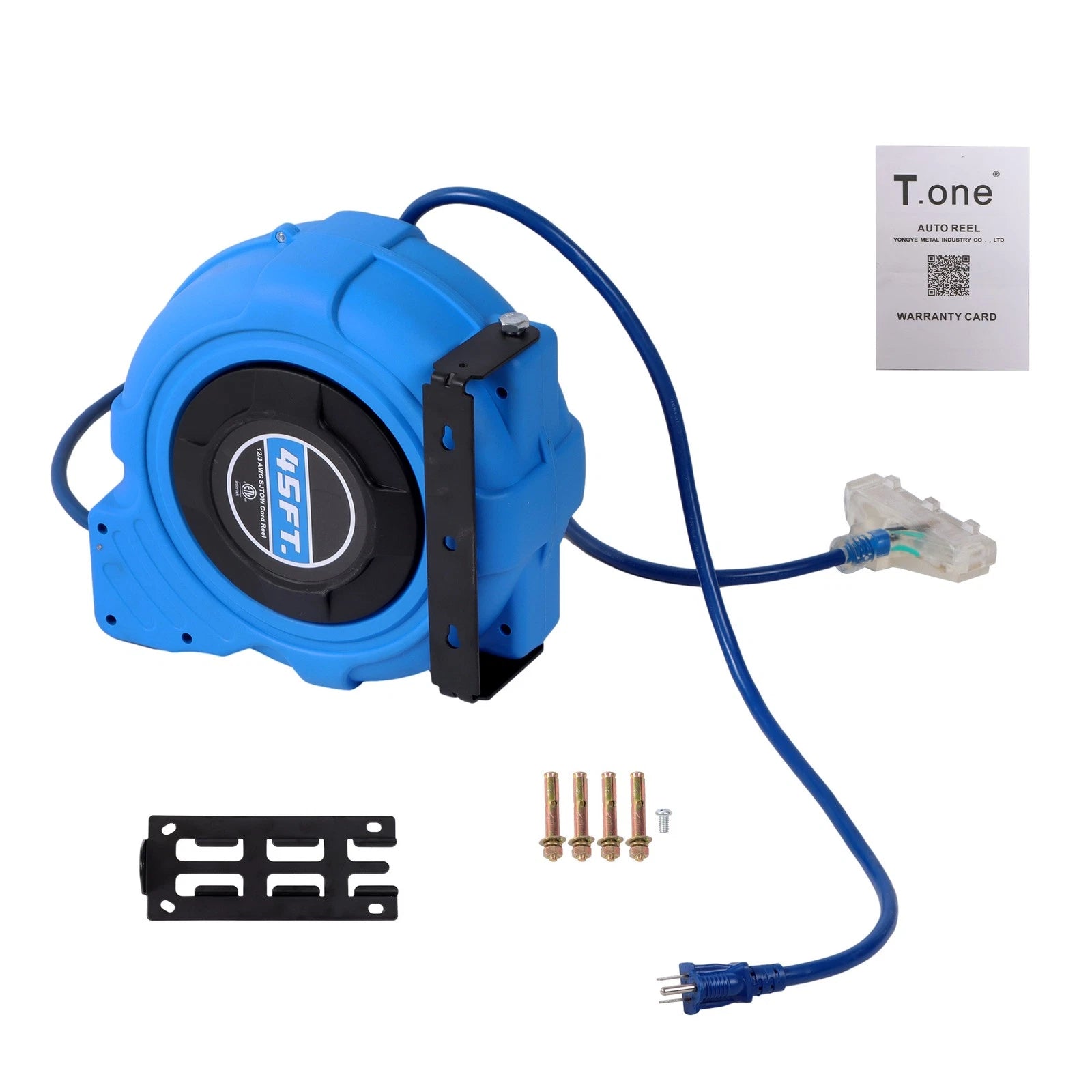 Retractable Extension Cord Reel 45FT for Power Tools