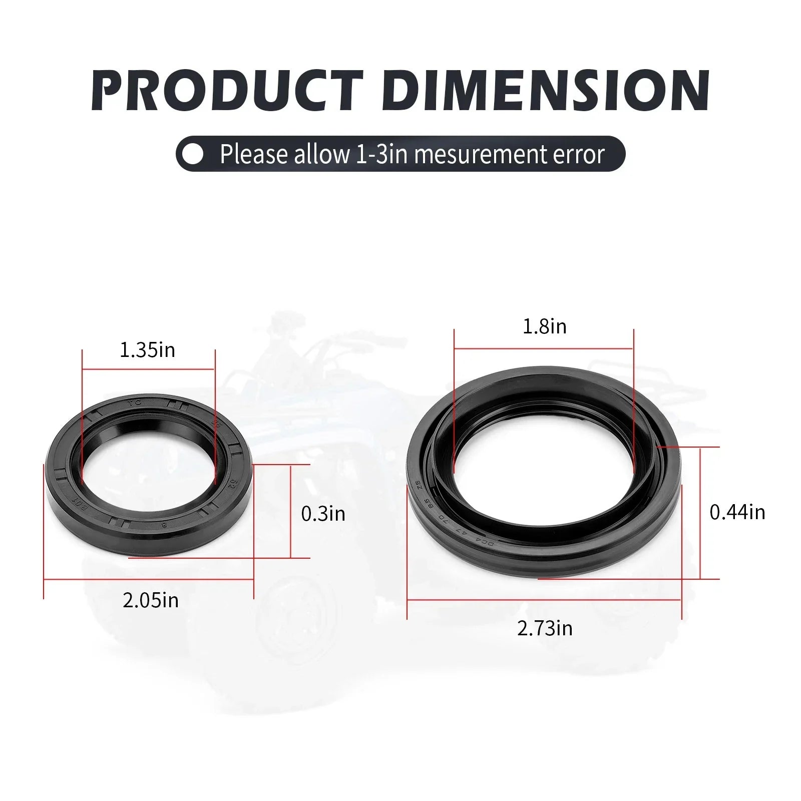 2 x Rear Brake Drum Seals for Yamaha Big Bear YFM250/YFM400 (2000–2009)