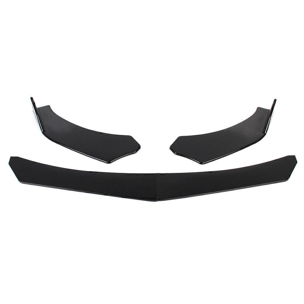 Set of 4 Glossy Black Front Bumper Lip Chin Spoiler Splitter