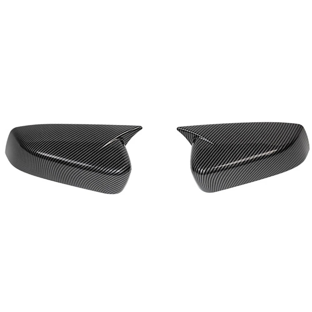 Pair Carbon Look Tape-On Mirror Cap Covers for Ford Mustang (2010–2014)