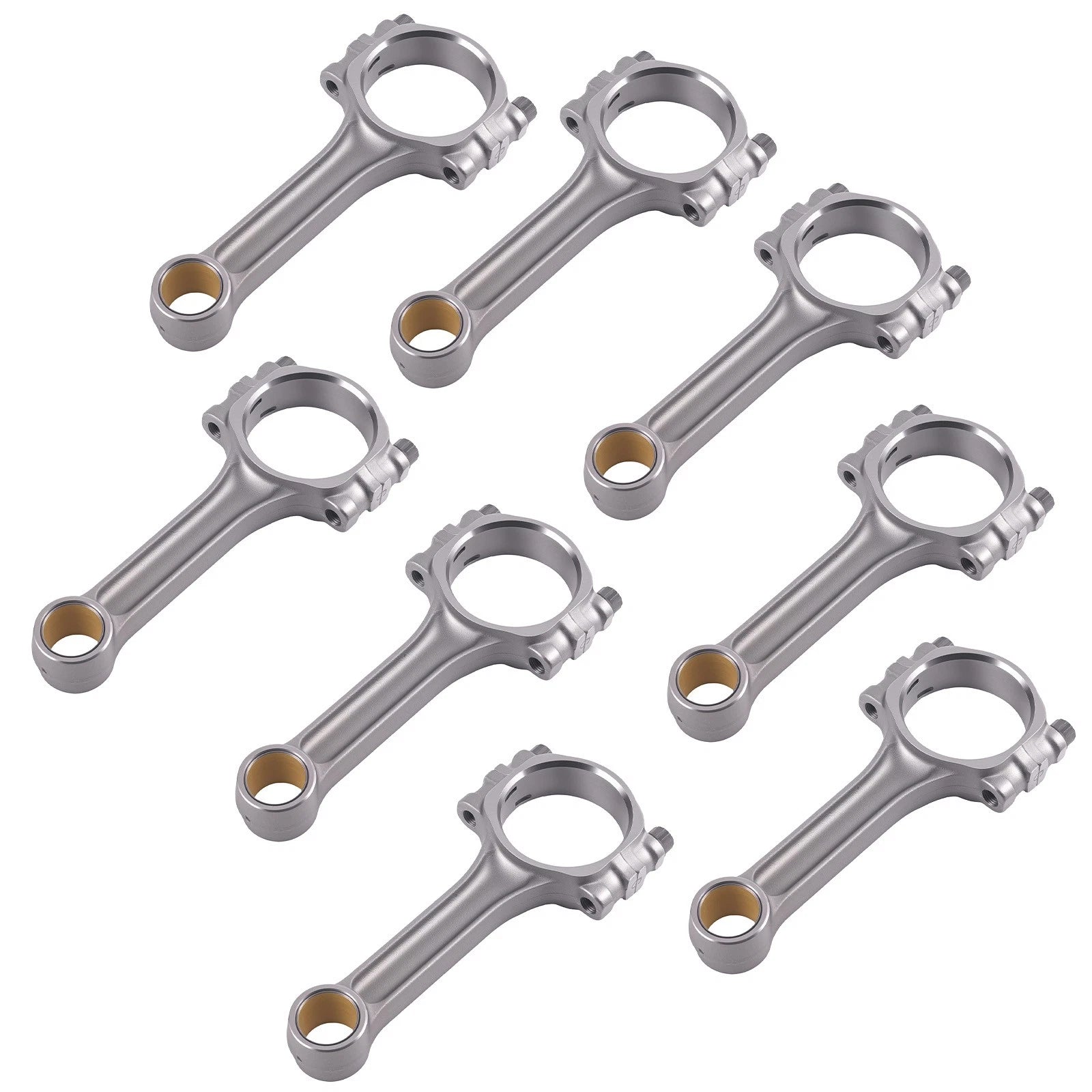 Set of 8 I-Beam 5140 Connecting Rods for SBC Chevy 350 (500HP)