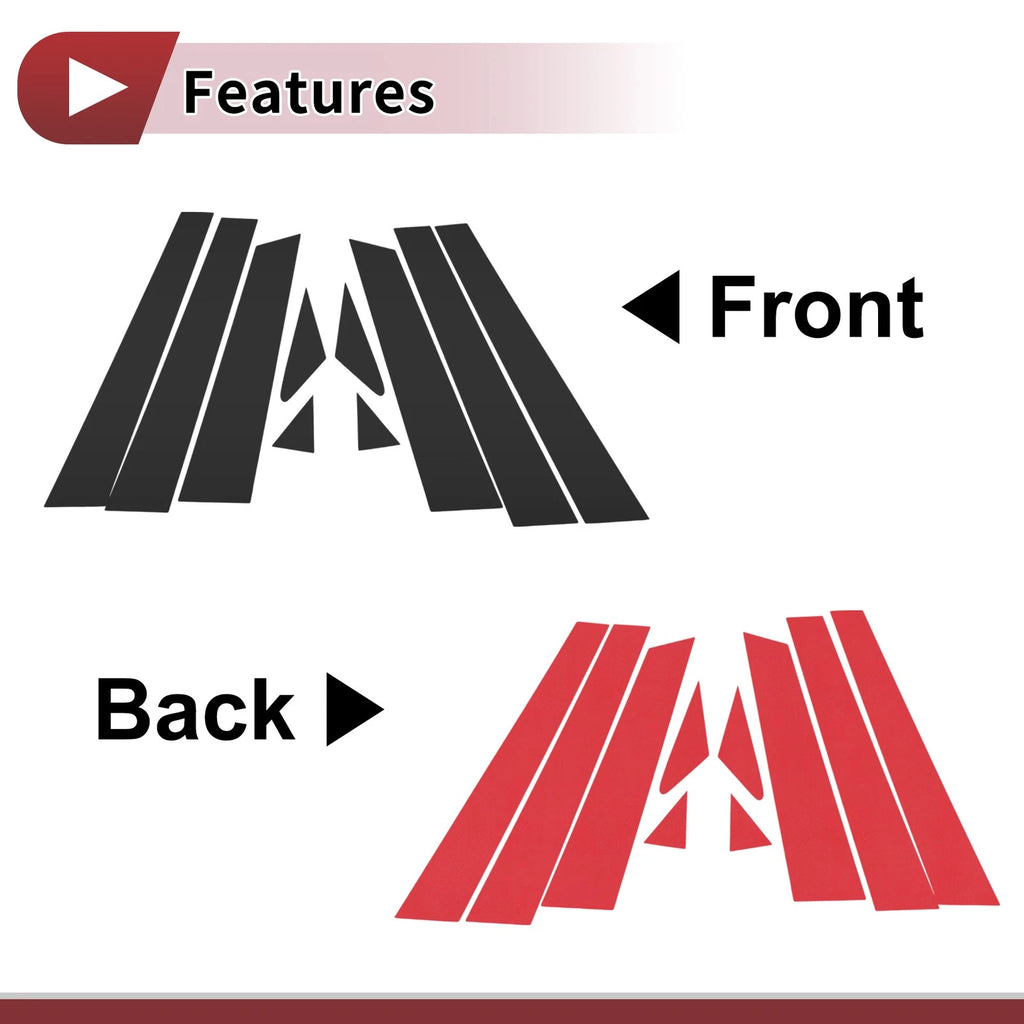 Door Pillar Window Trim for Nissan Murano (2003–2008) Black Left Right