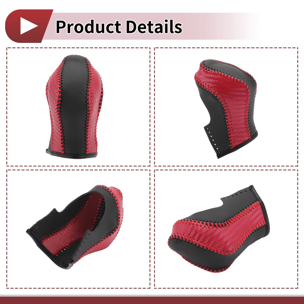 1 Pc Gear Shift Knob Cover for Nissan Maxima (2016–2023) Red Faux Leather