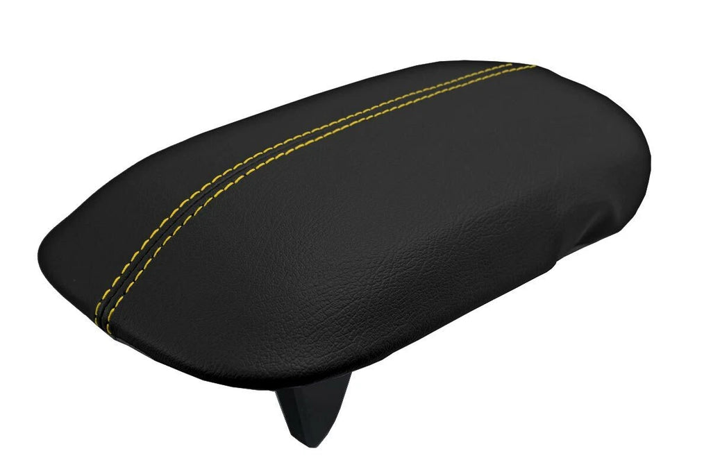 Console Lid Pull Over Cover for Ford Mustang (2015–2020) Yellow Stitch