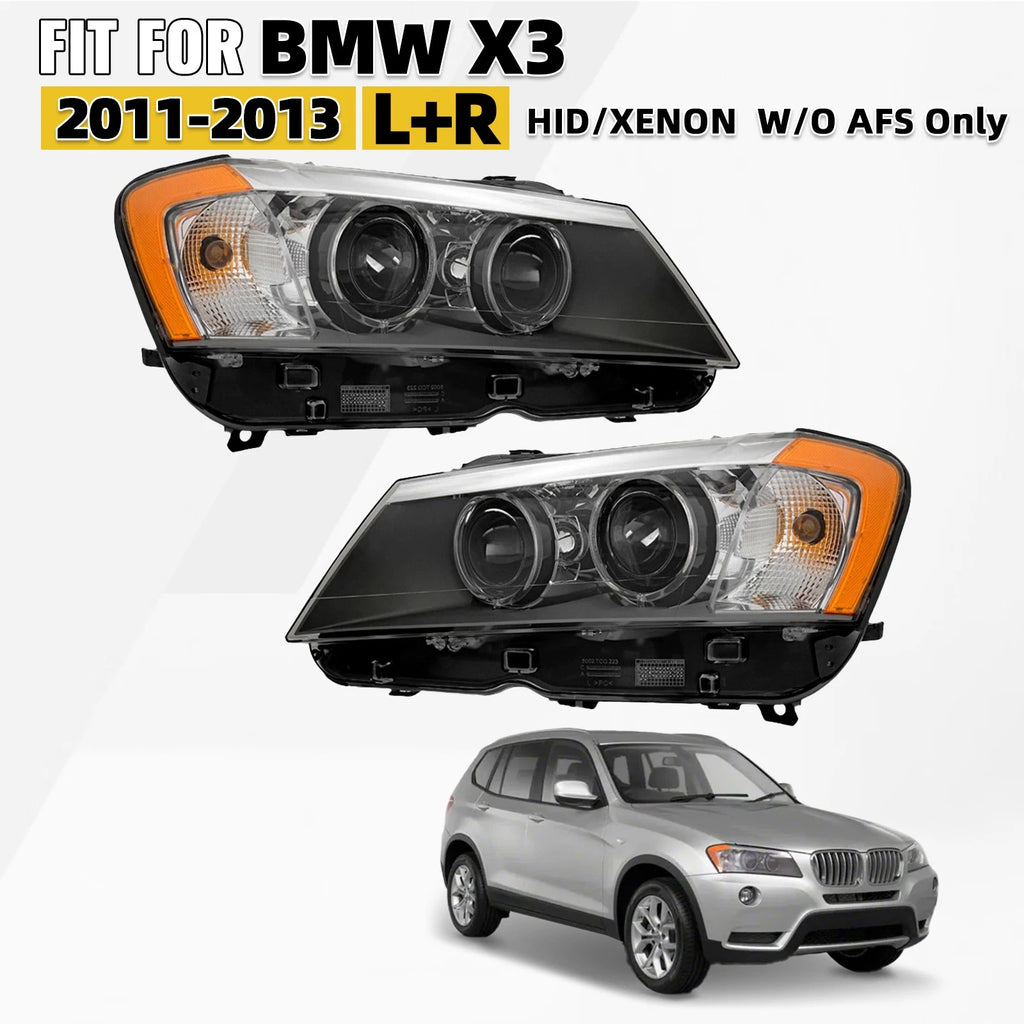 HID/Xenon Headlight Pair for BMW X3 F25 (2011–2013) W/O AFS