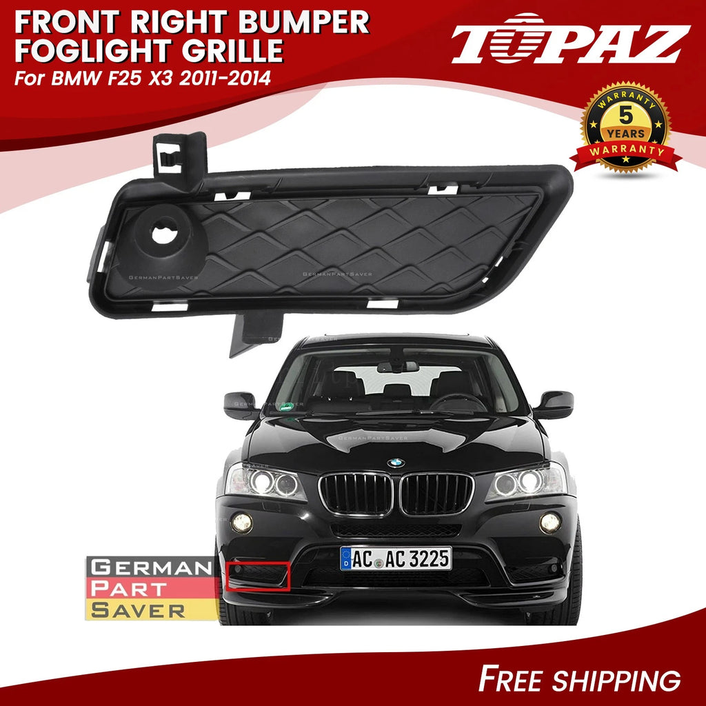 Front Right Fog Light Grille for BMW X3 (2011–2014)