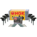 Set of 6 NGK Ignition Coils & V-Power Spark Plugs for Ford Mazda 6 (2003–2008)