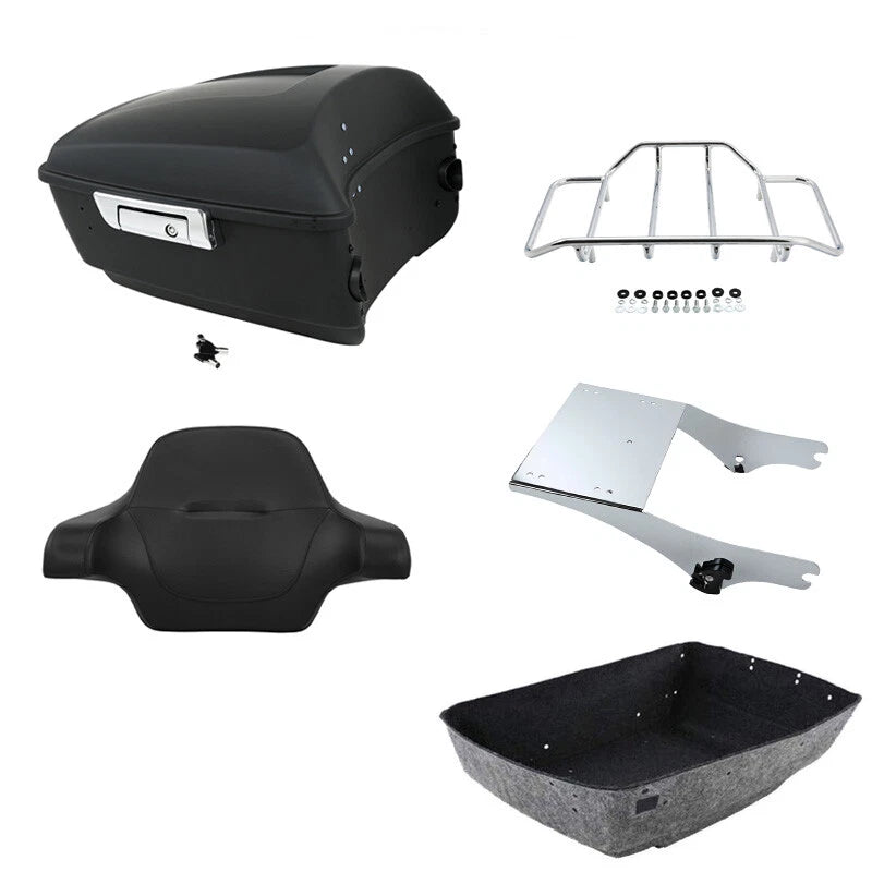 Matte Black Trunk Pad Rack Mount for Harley Street Glide (1997–2008)