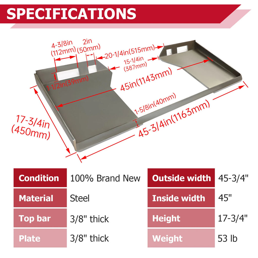 Quick Tach Mount Plate for Bobcat Skid Steer (HD)