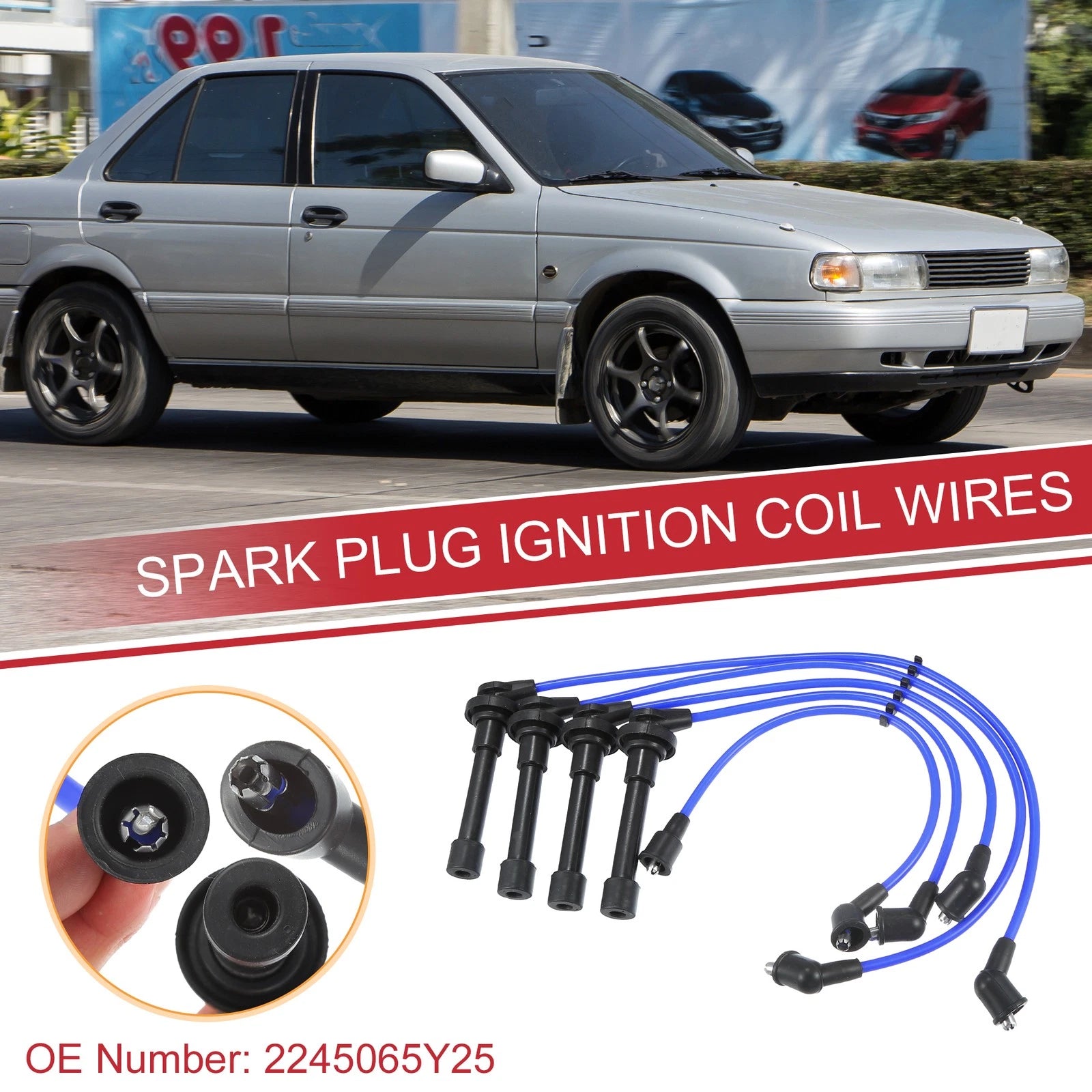 5pcs Spark Plug Wire Ignition Coil Cable No. 2245065Y25 for Nissan Sentra (1991–1994)