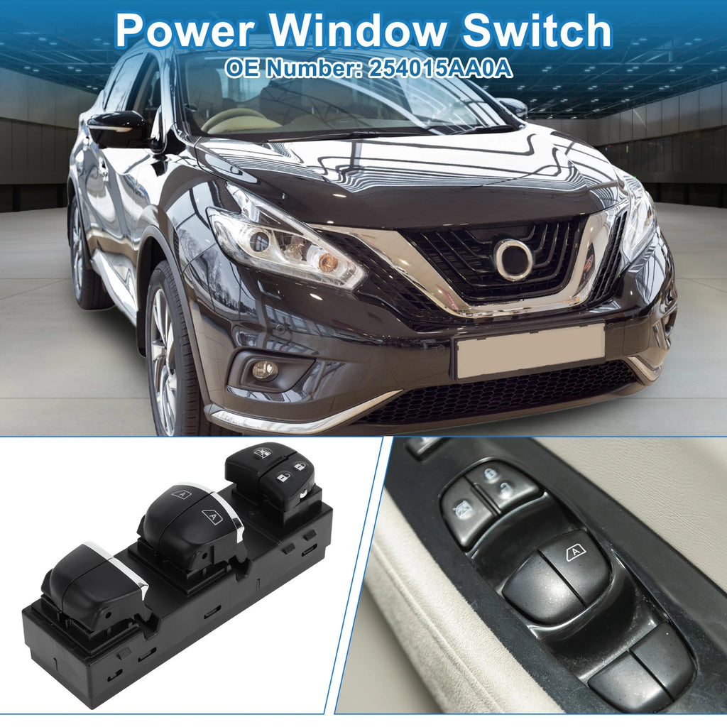 Front Driver Side Power Window Switch for Nissan Murano (2015–2024) No. 254015AA0A