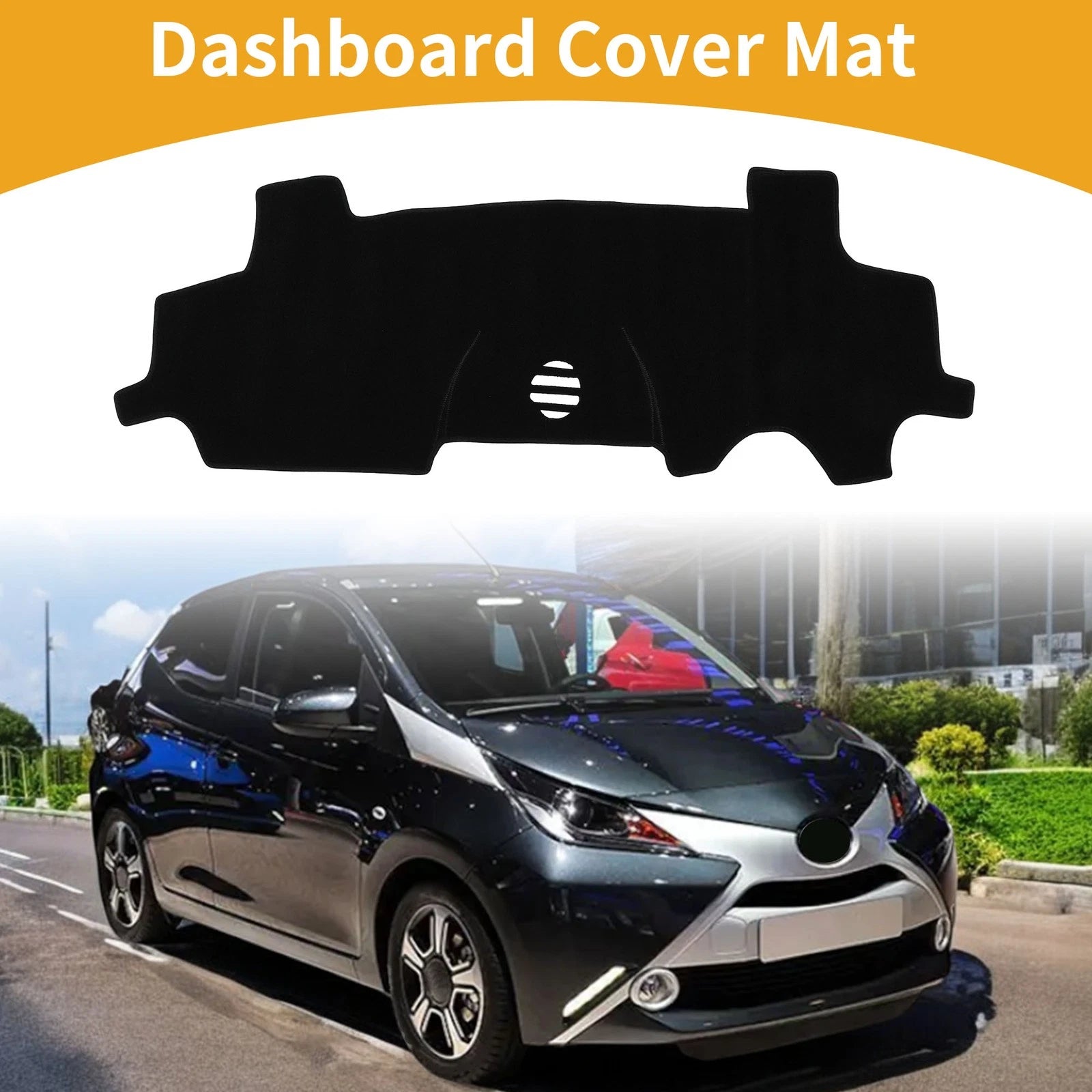 Dashboard Cover for Toyota Aygo (2005–2014) - Black Dash Mat Carpet