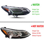 Halogen Headlight for Chevrolet Cruze (2016–2019) LED DRL w/ Bulb RH