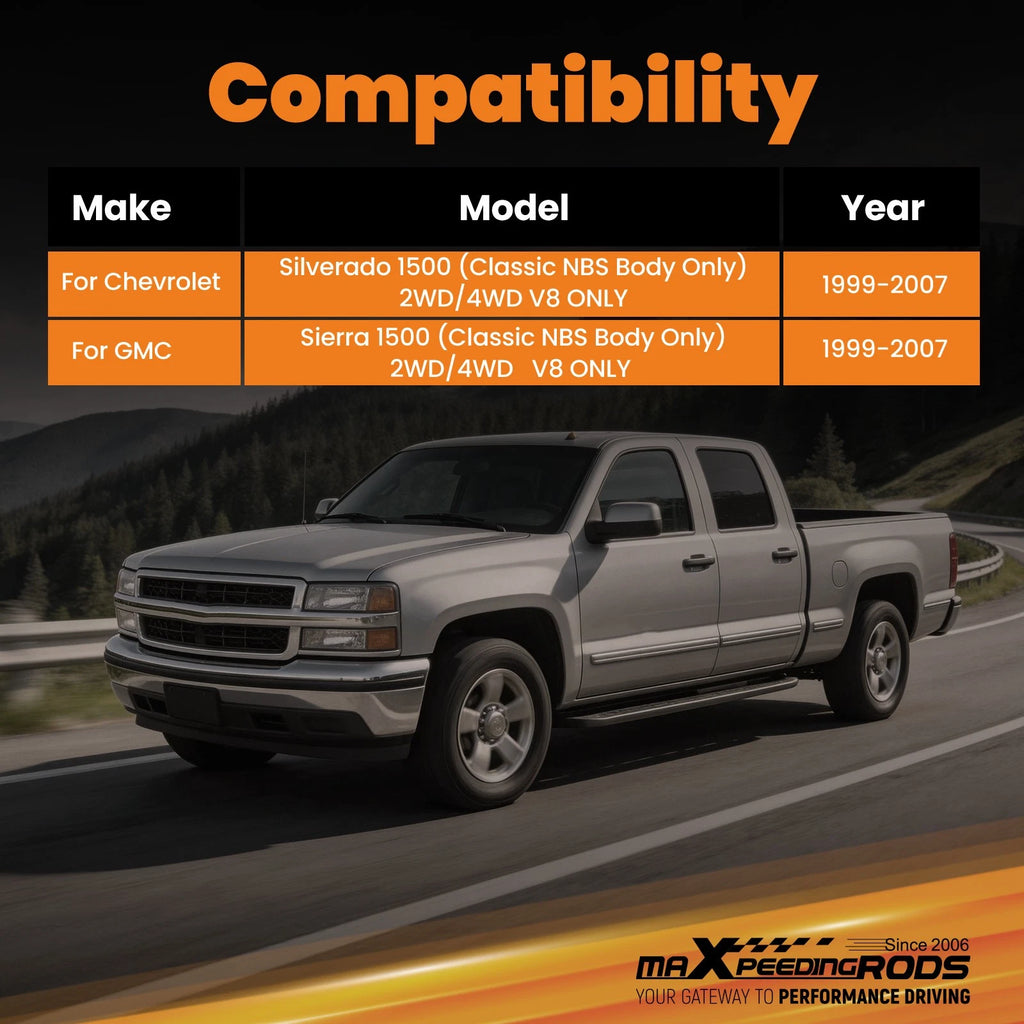 Front 3" Drop Coil Springs for Chevy Silverado GMC Sierra 1500 (1999–2007)