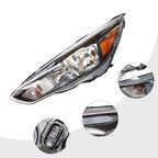 Halogen Headlight with LED DRL for Ford Focus (2015–2018) Left Driver Side