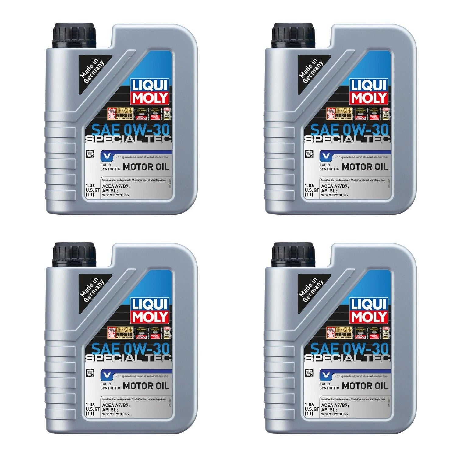 Set of 4 Liqui Moly Special Tec V 0W-30 Engine Motor Oil for