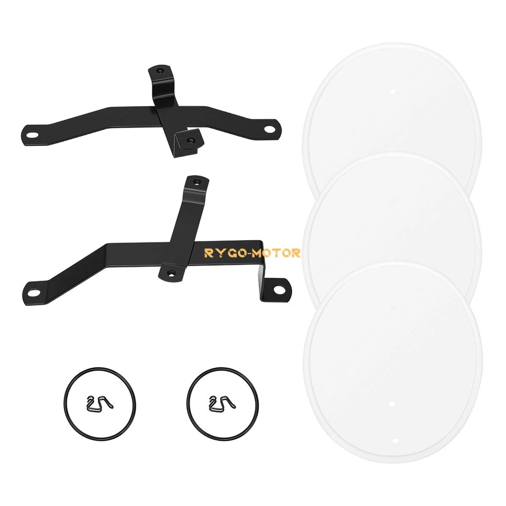 White Number Plate Kit for Honda Z50 Z50R (1979–1987) - Brackets & 3 Plates