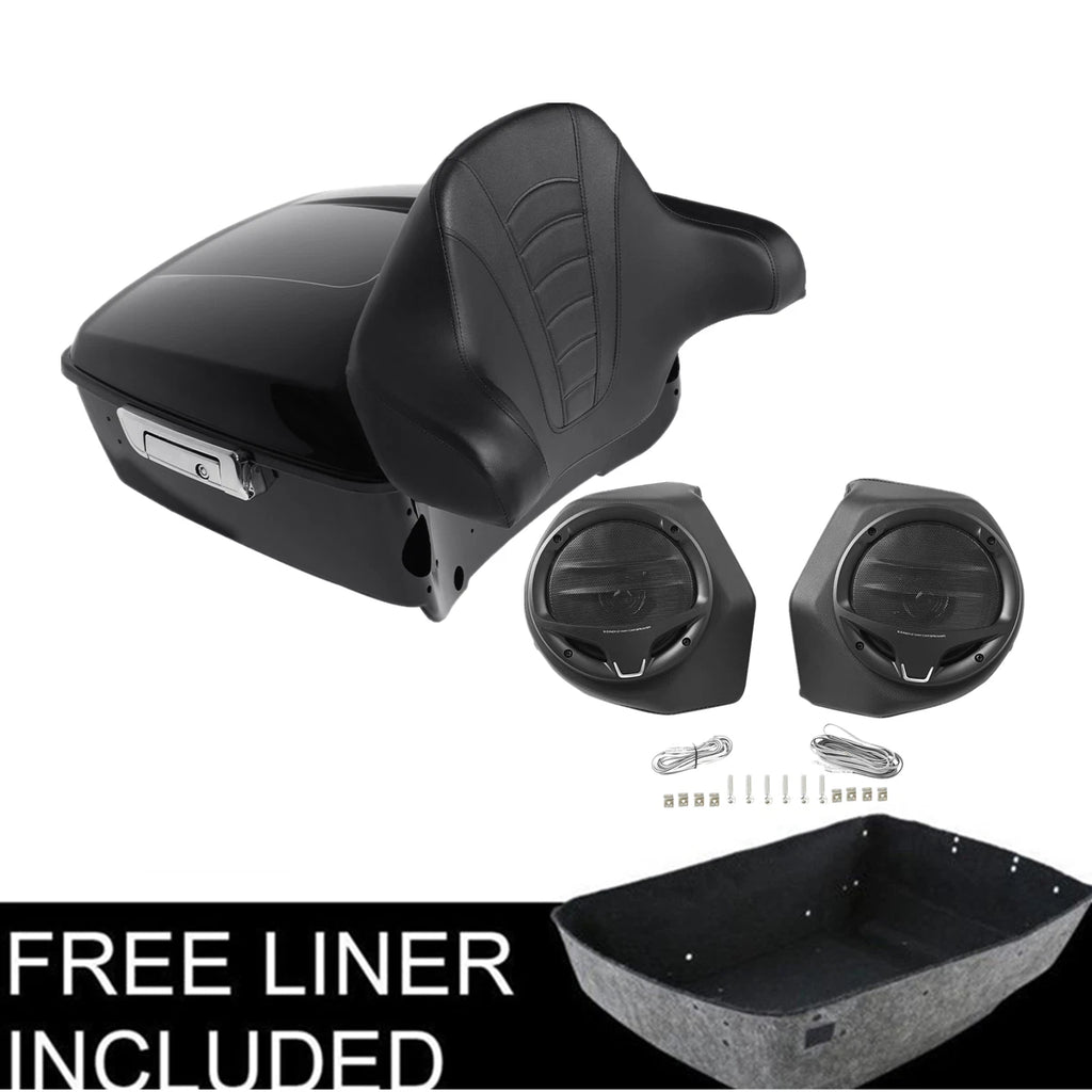 King Trunk with Backrest Pad Speakers for Harley Touring Electra Glide (2014–Present)