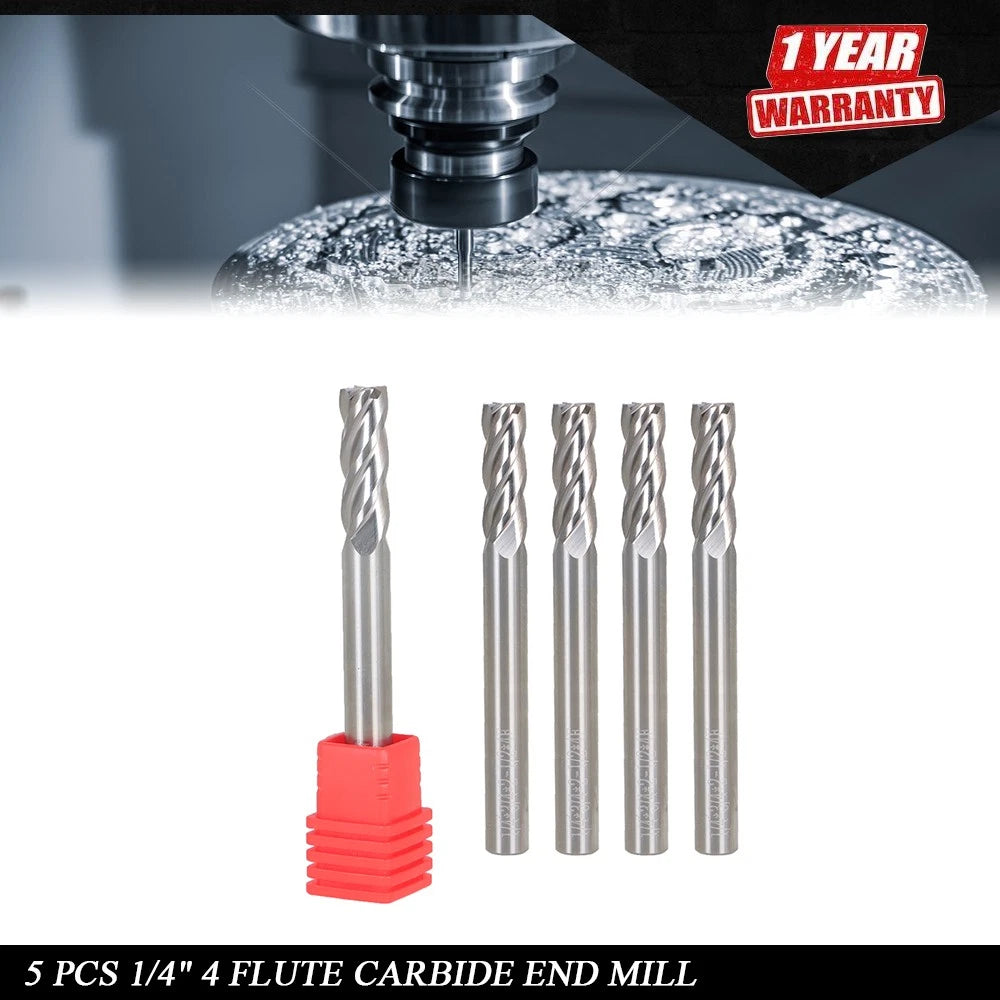 Set of 5 Carbide Ball Nose End Mills for Various Models