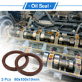 Set of 2 Oil Seal Rotary Shaft Seal FKM Rubber 80x100x10mm