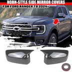 Horn-Style Carbon Look Wing Rearview Mirror Cap Covers for Ford Ranger