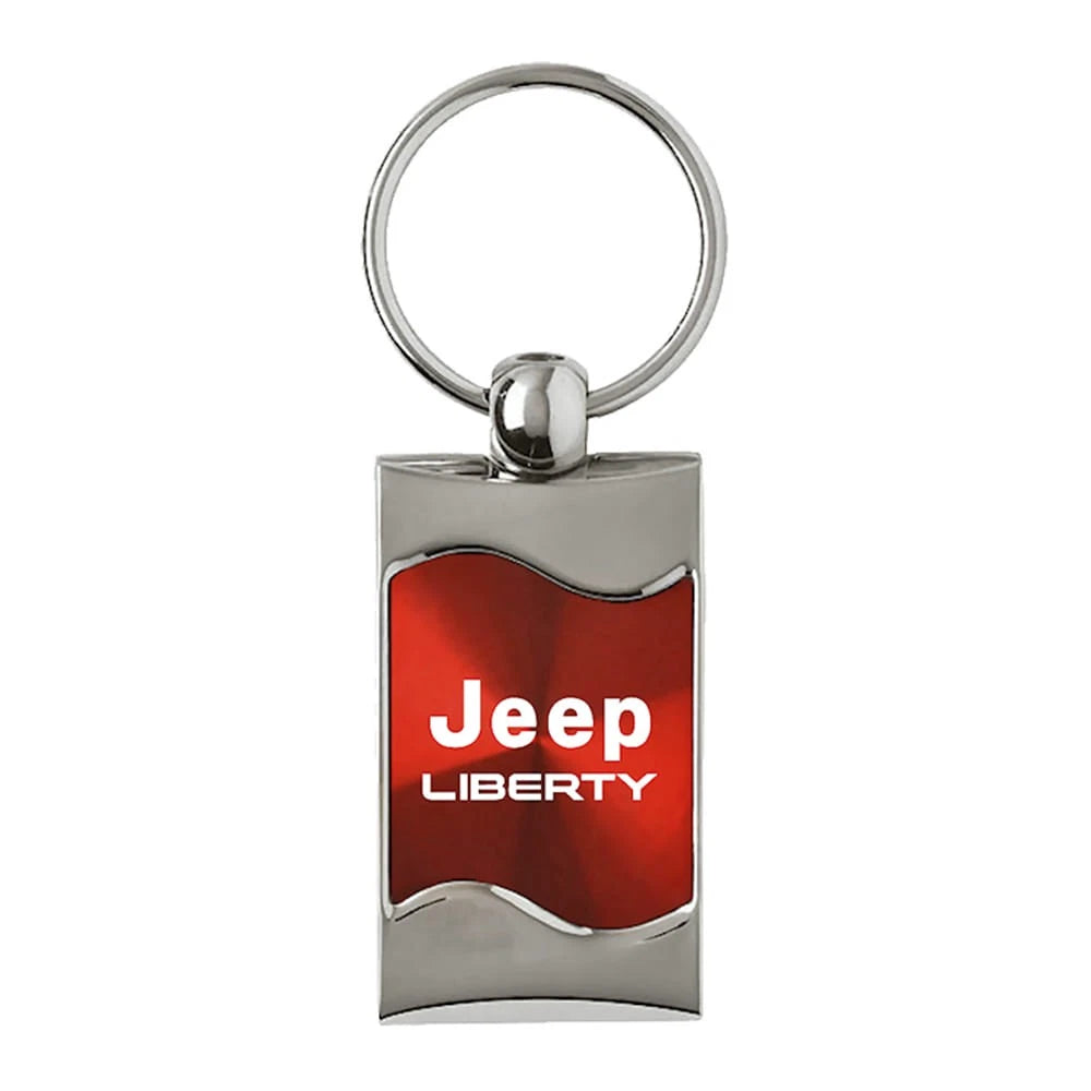 Red Rectangular Wave Keychain - Officially Licensed for Jeep Liberty