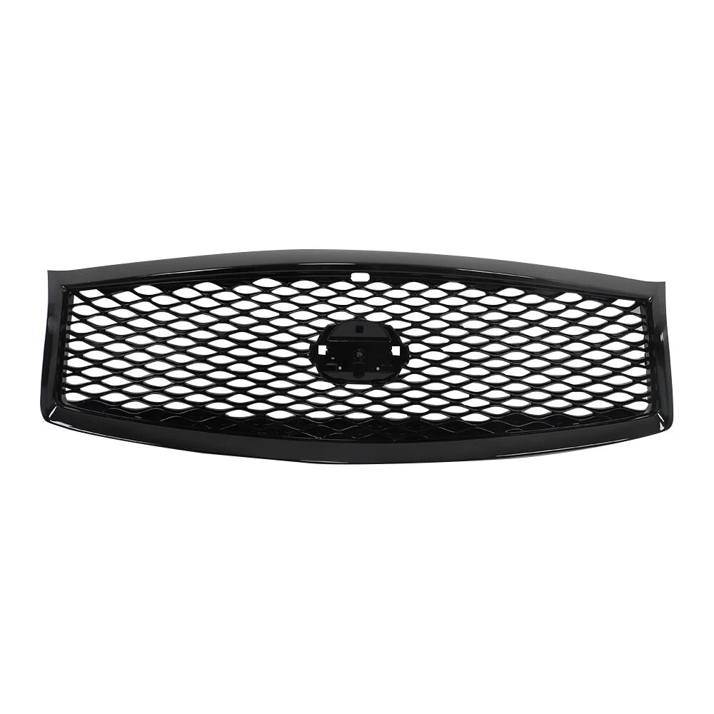 Front Upper Grille for Infiniti Q70 Q70L (2015–2019) Glossy Black with Camera Option
