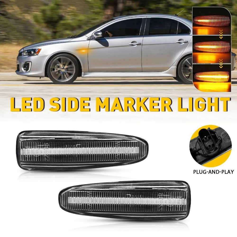 Smoked LED Fender Side Marker Lights for Mitsubishi 