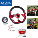 Red Steering Wheel with Quick Release Hub Adapter 186H for Volkswagen Golf Jetta