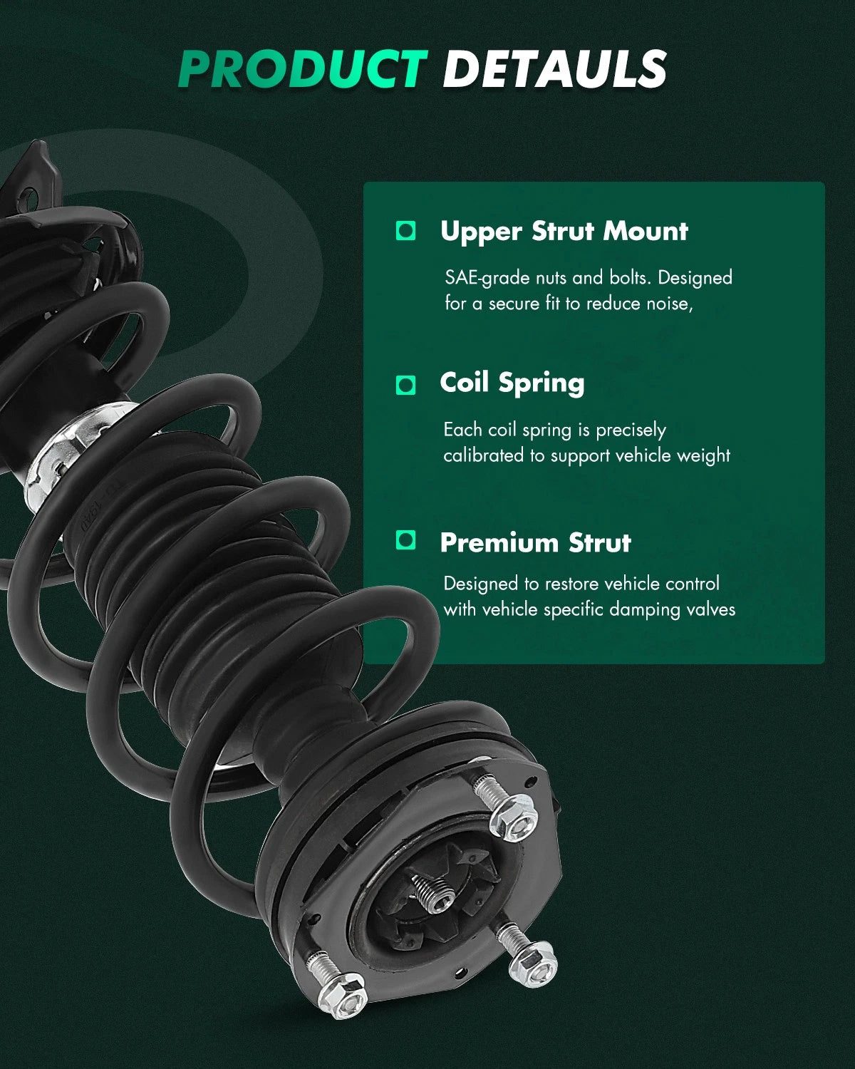 2X Quick Complete Struts Coil Springs Shocks for Ford Fiesta (2014–2015)