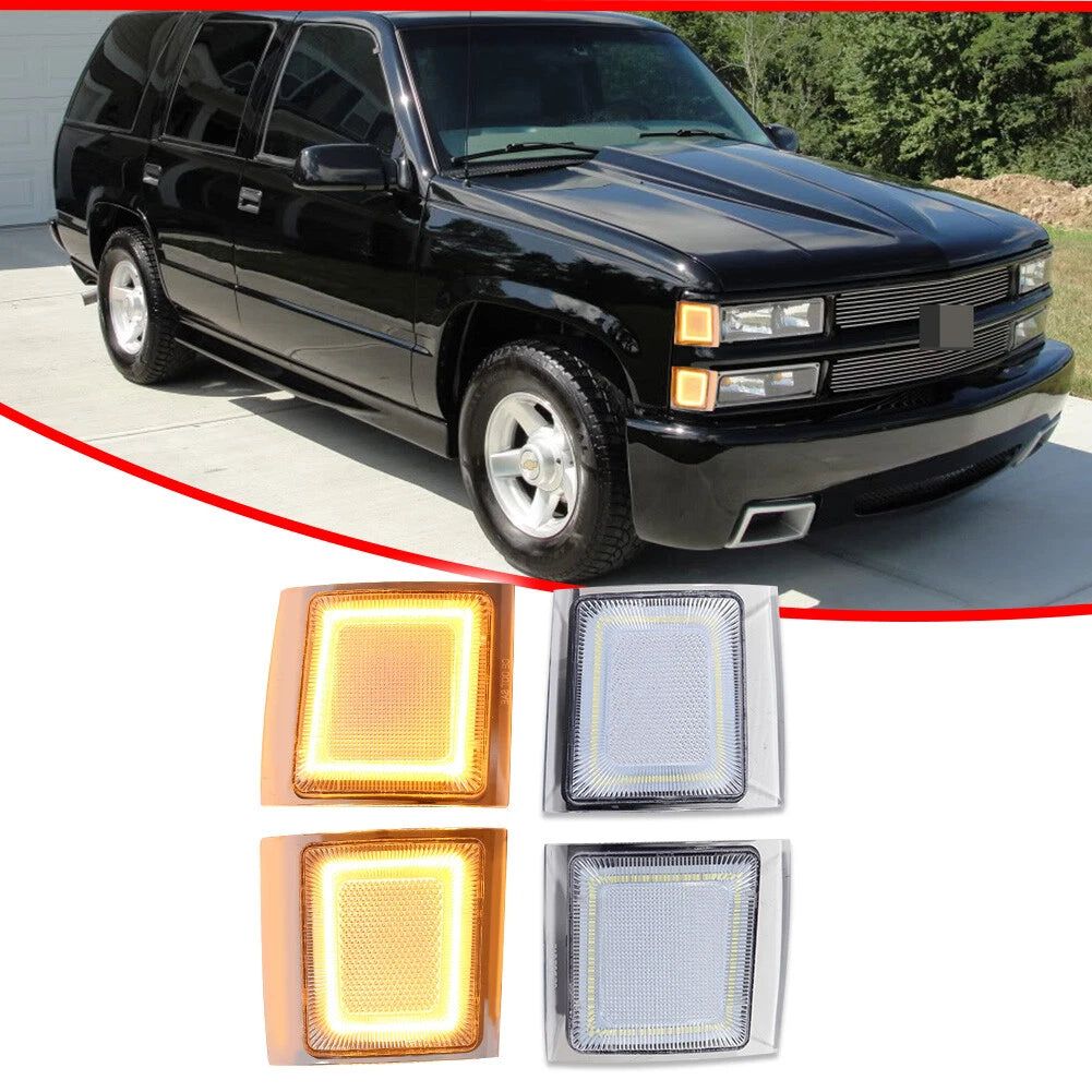 Clear Amber LED Front Side Marker Light for Chevy C/K 1500 2500 3500 (1994–1998)