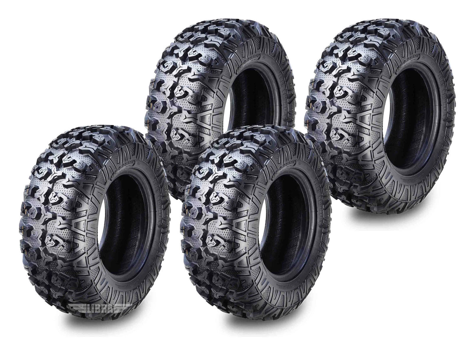 Set of 4 ATV/UTV Tires 25x8-12 25X8X12 8PR with Side Scuff Guard