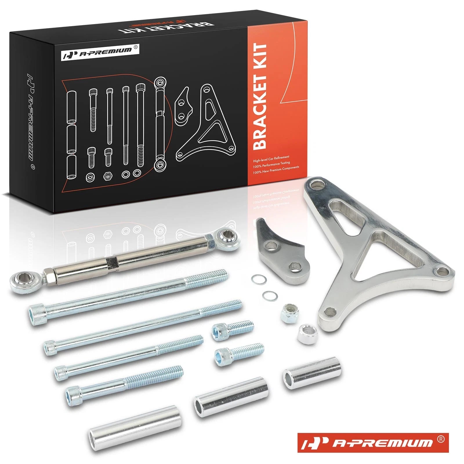16x Polished Aluminum Alternator Bracket Kit for Ford 289 302 347 5.0L (1962–1995)