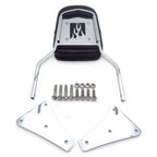 Chrome Flame Backrest Sissy Bar with Leather Pad for Kawasaki Vulcan 1500 (1986–2013)