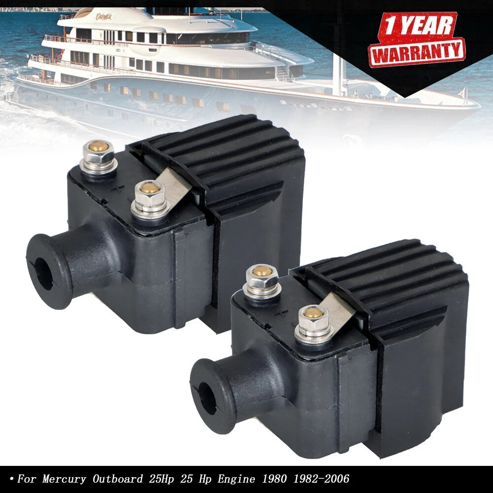 Set of 2 Ignition Coils for Mercury Outboard 25HP (1980â2006)