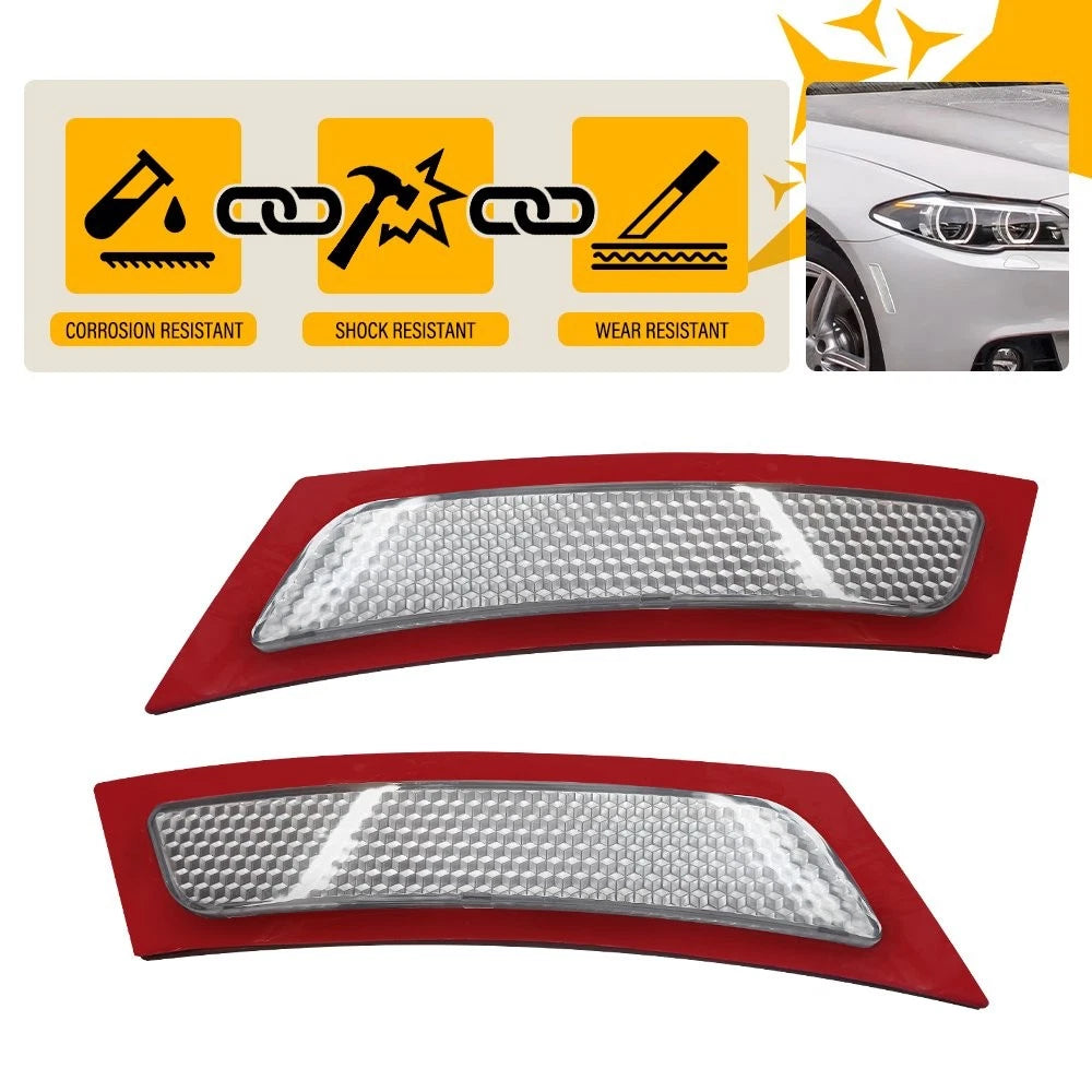 Pair of Clear Front Bumper Side Marker Reflectors for BMW 5 Series F10 (2011–2016)