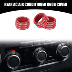 Set of 3 Rear AC Heat Temp Climate Switch Knob Covers for Dodge Durango (2011–2020) Red