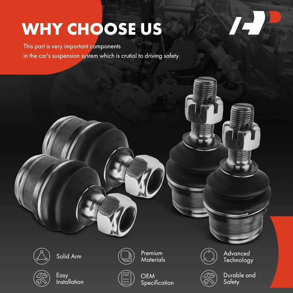 Set of 4 Front Upper & Lower Ball Joints for Ford F-150 (1980–1996)