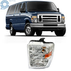 Left Headlight for Ford E150 E250 E350 E450 (2008-2014) Chrome Halogen