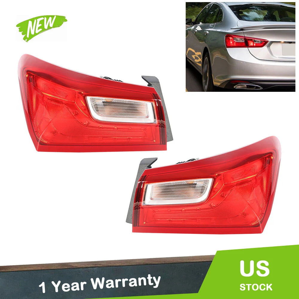 Tail Light Set for Chevrolet Malibu (2016–2021) Rear Outer Halogen Lamps
