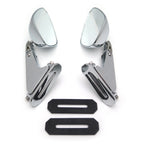 Set of 2 Chromed Diamond Shape Rearview Mirrors for Honda Suzuki Yamaha Kawasaki