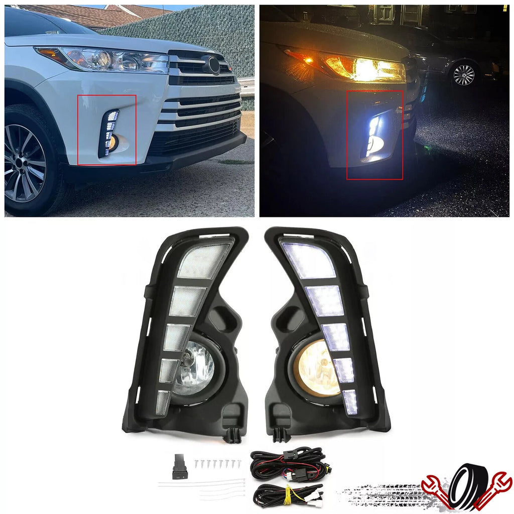 LED DRL Fog Lamp Wires Kit for Toyota Highlander (2017–2019)
