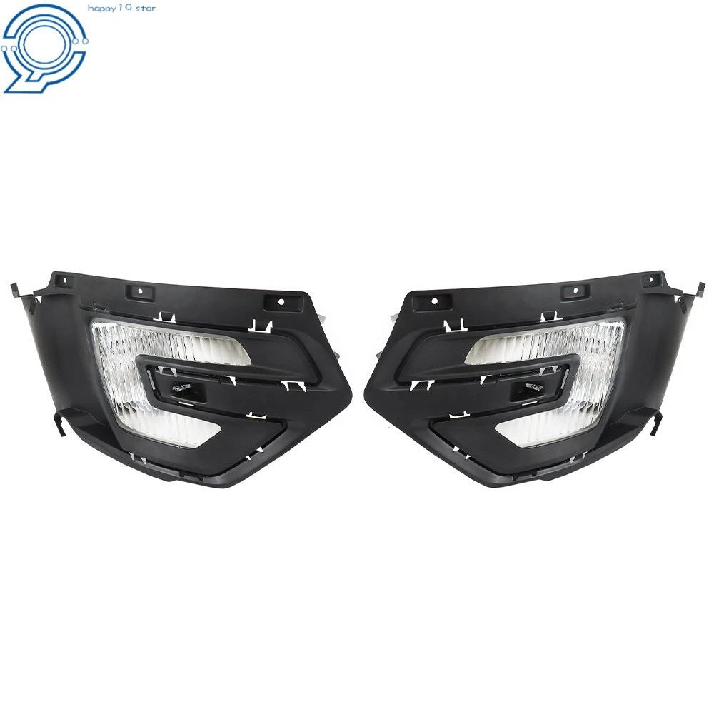 Set of 2 Fog Lights for Ford Explorer (2016–2017) Halogen Black Bezel Chrome