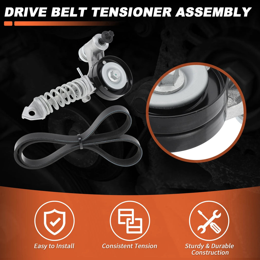 Serpentine Belt Drive Tensioner Kit for Chevy Cruze (2012–2015) 90K-38344A 5PK1400