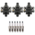Set of 3 Ignition Coils & 6 Double Platinum Spark Plugs for Mercedes W124 300E
