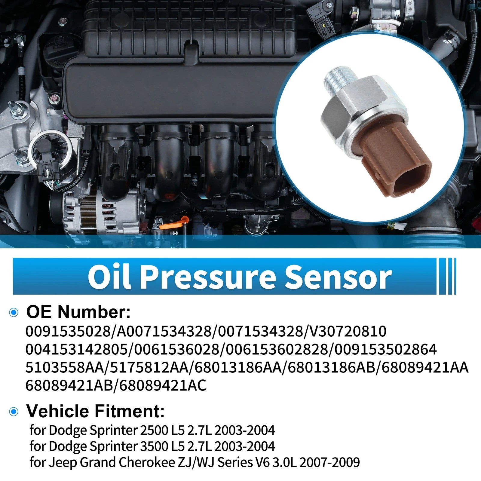Engine Oil Pressure Sensor for Honda Accord (2008–2017) 37240R70A02/37240R70A04