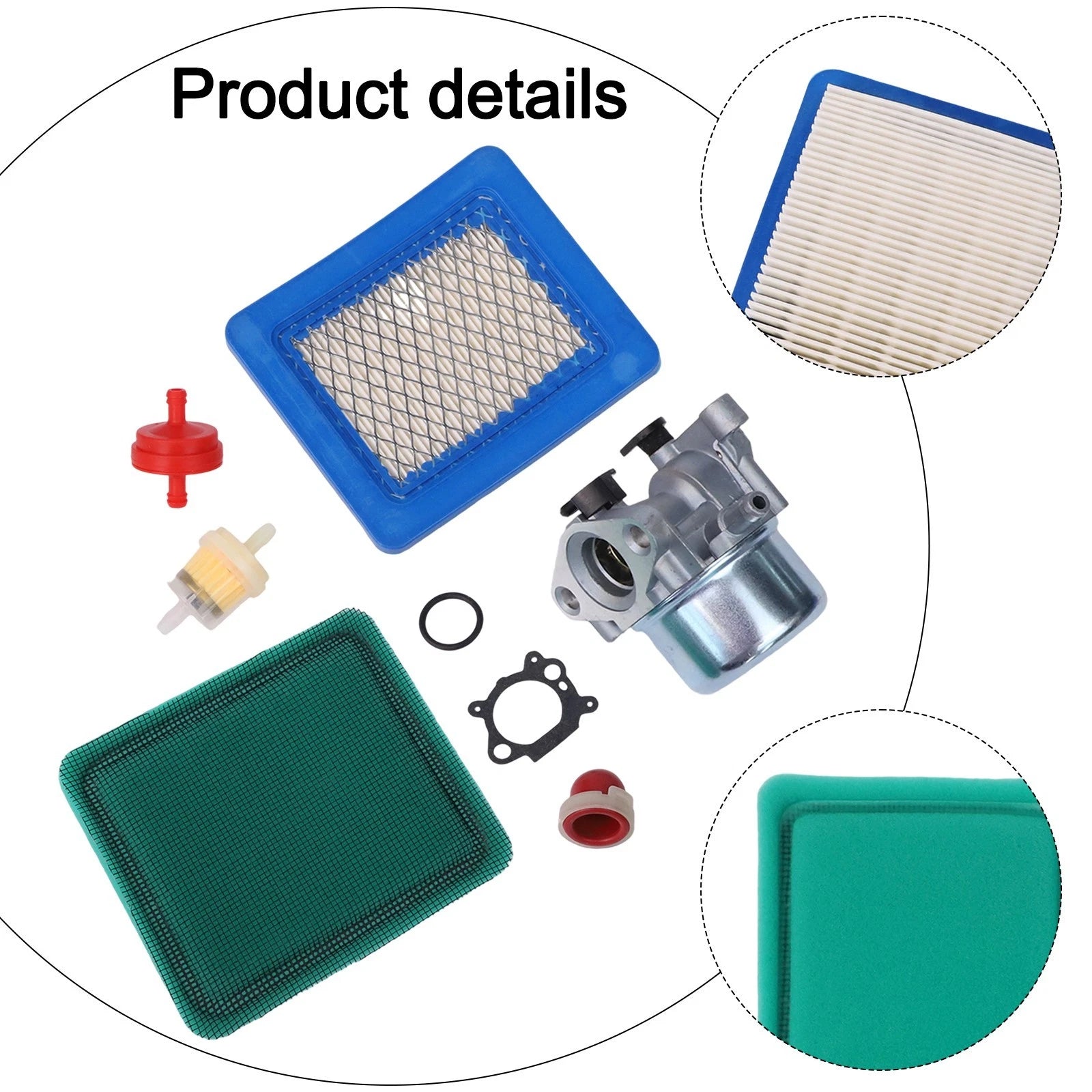 Carburettor Kit and Air Filter for BS 675 Series Lawn Mower (Compatible)