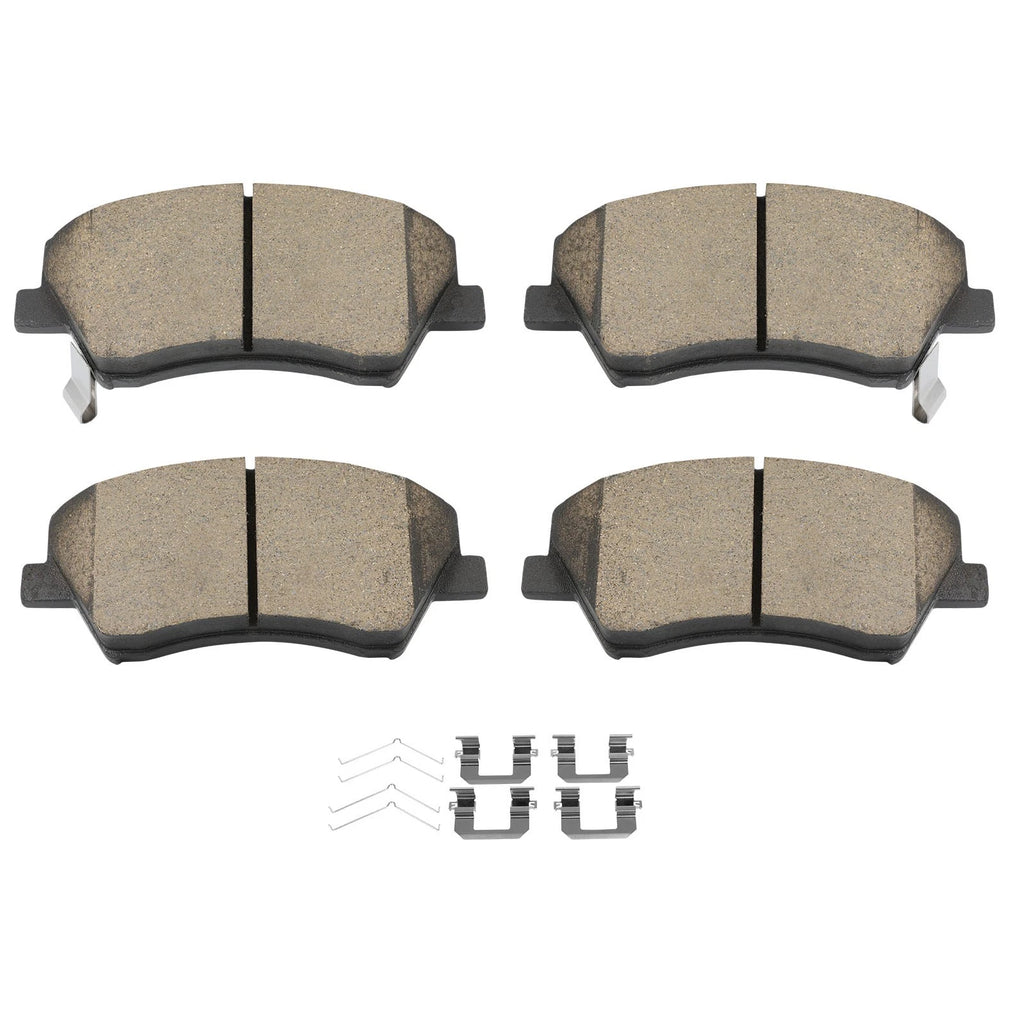 Front Ceramic Brake Pads w/Hardware for Ford Transit-250 (2015–2020)